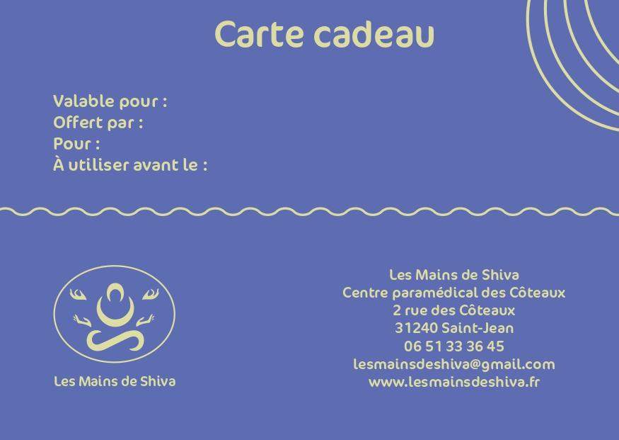 Carte cadeau shiva